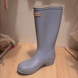 Hunter light blue knee rain boot
